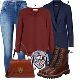 Červené Dlouhé Šifonové Halenky Outfity image