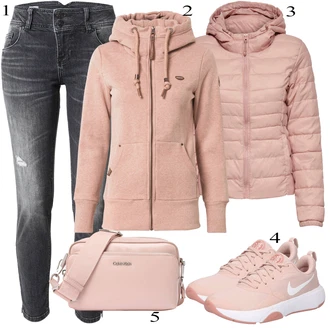 outfit mit Roza/Bež/Modra/Pastelne barve Nike "Padajoča oblačila"