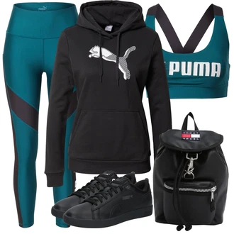 Outfit s Tyrkysový Sportovní podprsenka Puma "Sportovní Outfit"