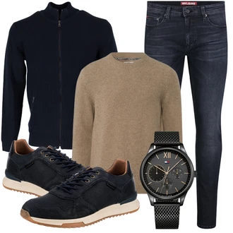 Outfit mit Schwarz Schuh Sneaker Bullboxer "Stilvoller Look für die Freizeit"