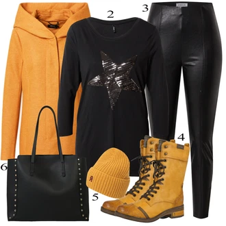 Outfit sa Crna Majica s 3/4 rukavima Only "Tvoj otmjeni outfit"