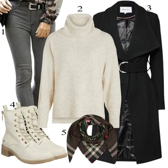 Outfit s Černá Šál Tommy Hilfiger "Podzimní Outfit"