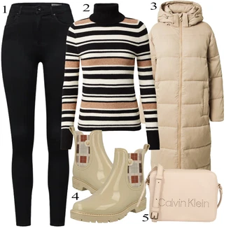 Outfity pro dešťové počasí Festival s Béžová/Khaki Nezařazené Girlfriend Collective "Podzimní Outfit"Look: Bar, Koncert, Den matek, Škola, Galavečer, Chatky, Festival