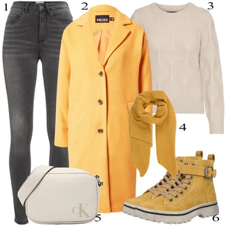 Outfit s Hnědá Kozačka Šněrovací Kotníková Bota Dockers by Gerli "Podzimní Outfit"