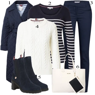 Outfit s Černá Přechodový Kabát Tommy Hilfiger "Obchodní Outfit"