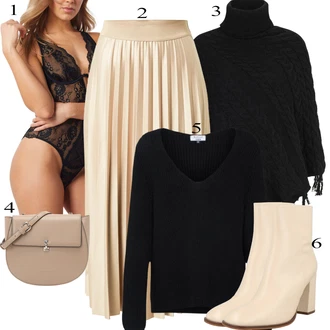 Outfit s Černá Pončo & Kimono/Pončo Vila "Podzimní Outfit"