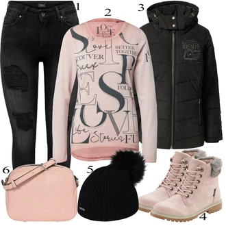 outfit mit Roza/Bež/Modra Torba za čez ramo Calvin Klein Jeans "Oblačila za jesen"