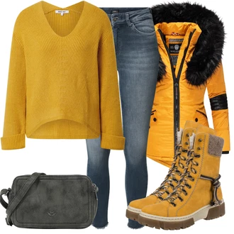 teplý Outfit sa Žuta Parka velike veličine Navahoo "Cool zimski outfit"