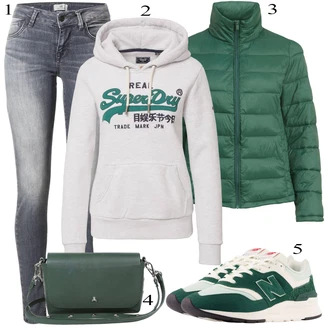 Outfit s Pastelové barvy Mikina s kapucí Mikina Superdry "Zimní Outfit"