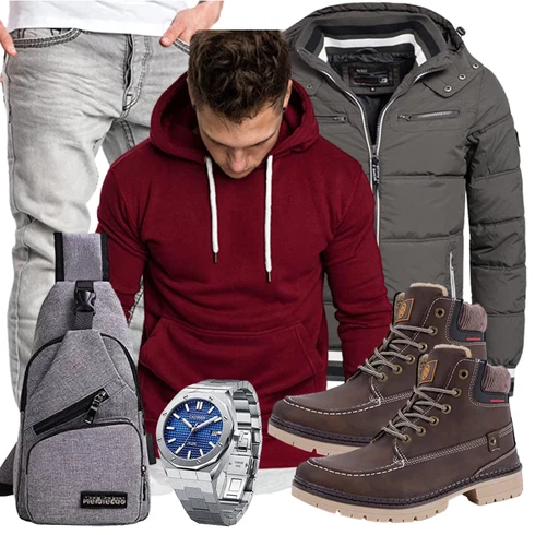 Flache Braun/DunkelBraun/Khaki Gefütterte Stiefelette/SchnürStiefel/TrekkingStiefel/Wasserfester Schuh/Wasserdichter Stiefel/Klassischer Stiefel Gaatpot kombinieren