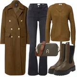 Černé, Hnědé Džíny s Širokými Nohavicemi Outfity image