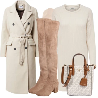 Outfity na zimu Ke kolenům Viskóza s Béžová/Bílá/Krémová/Hnědá/Khaki Dlouhé pletené šaty/Pouzdrové Šaty S Dlouhým Rukávem/Svetrové Šaty/Zimní Pletené Šaty Only "Cool Winter Outfit"
