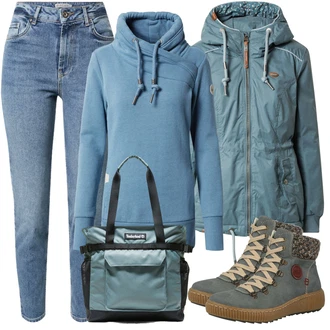 Outfity na zimu s Tyrkysový Bunda/Móda Pro Plnoštíhlou Ragwear "Cool Winter Outfit"