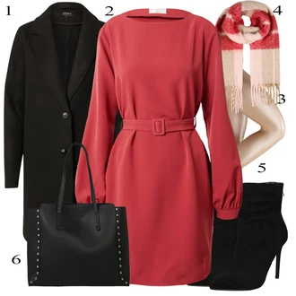 Gotický Outfit s Černá/Bílá Velká taška/Obchodní Taška/Taška/Taška Přes Rameno/Kancelářská Taška/Shopper taška/Sportovní Taška Přes Rameno/Taška Na Rameno About You "Obchodní Outfit"Look: Rad, Šik, Cool, Gotický, Italský