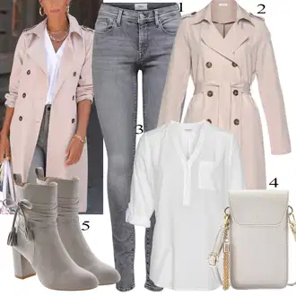 outfit mit Siva Plašč Trenčkot Lascana "Oblačila za jesen"