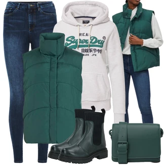 Outfit s Pastelové barvy Mikina s kapucí Mikina Superdry "Podzimní Outfit"