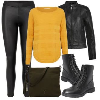 Dlouhé / Maxi Outfit s Černá Taška Přes Rameno/Batoh/Doplňek/Dlouhá tylová sukně/Tělo/Dlouhé Kardigany/Dlouhý Zimní Kabát Suri Frey "Podzimní Outfit"