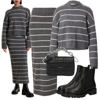 Outfit s Černá Kozačka Chelsea Boty/Plochá Kotníková Bota/Kožená bunda Vagabond Shoemakers "Podzimní Outfit"