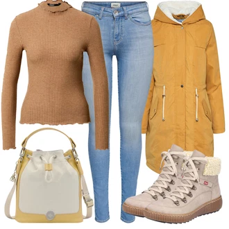 Comfort Outfit s Béžová/Khaki/Hnědá Trekingová Bota/Kozačka Zimní kotníková bota/Zimní Kozačka/Zimní bota/Zimní tenisky Rieker "Podzimní Outfit"