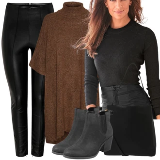 Outfit s Červená Pončo VERO MODA "Podzimní Outfit"