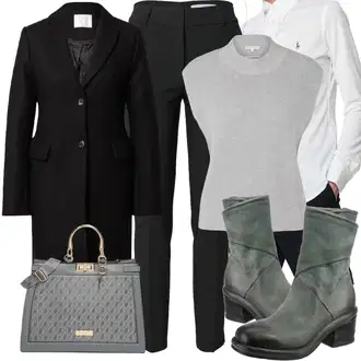 Podzim Outfit s Šedá/Stříbrný/Bílá/Červená/Růžová Žehlení odolná blůza/Blůza s nášivkou na lokti/Slip-on Halenka/Halenka se Stojatým Límcem/Businessová Halenka/Halenka s Dlouhým Rukávem/Kožená bunda pro muže/Halenka Slim Fit Polo Ralph Lauren "Podzimní Outfit"