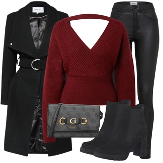 Outfity na svátky Léto s Černá/Bílá Vinylový Legín/Skinny Kalhoty/Legíny Kožený Vzhled/Kožená Kalhoty/Kalhoty z Umělé Kůže/Kožený legíny Only "Podzimní Outfit"