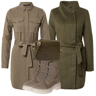 Sportovní Outfit s Šedá Kozačka Šněrovací Kotníková Bota Mustang "Podzimní Outfit"Look: Sportovní