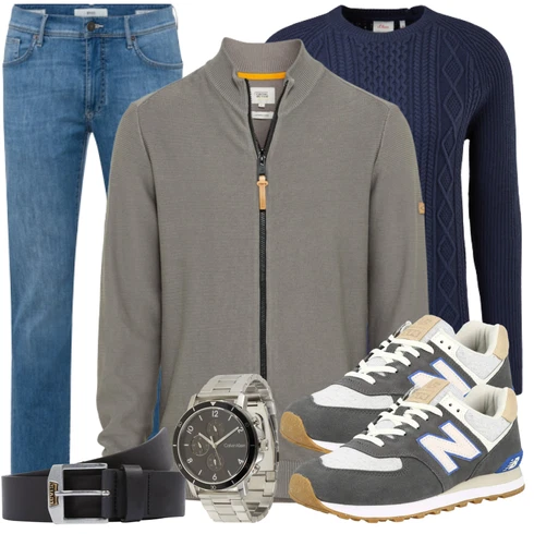 Grau/Braun Sweatshirt/Hoodie/Pullover Camel Active kombinieren