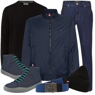 Skater Outfit mit Schwarz Hut Winter Mütze/Kappe levi's ® "Freizeit Outfit"Look: Rad, Metal, Hip Hop, Skater, Retro, Techno, Rap
