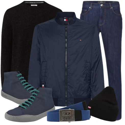 Schwarz Winter Mütze/Kappe levi's ® kombinieren