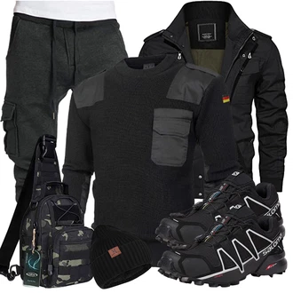 Metallic Outfit mit Schwarz Unkategorisiert Salomon "Freizeit Outfit"
