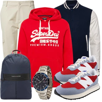 Outfit mit Khaki/Beige Cargohose/Cargo-Jogginghose/Musselin Hose/Boyfriend Hose/Carpenter Hose/Twill Hose/Zip Off Hose DAN FOX APPAREL "Freizeit Outfit"