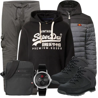 Outfit mit Schwarz/Rot Uhrwerkzeug/Smartwatch/Armbanduhr Hugo "Freizeit Outfit"