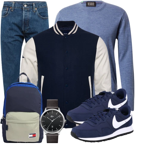 Sportlich Blau/Dunkelblau/Hellblau Schuh Sommer Sneaker/gesundheitsSchuh/WalkingSchuh/FreizeitSchuh/Sneaker Low/Vintage Sneaker/Schmaler Sneaker Nike Sportswear kombinieren mit Blau Strickjacke SCOTCH & SODALook: Sportlich, Smart Casual, Classic, Prinzessin