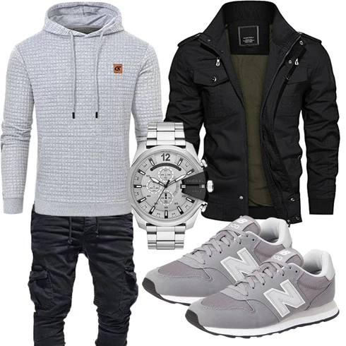 Kurz Grau/Hellgrau KapuzenPullover/Hoodie/Unisex Hoodie/Sport Hoodie/Ausgefallener Hoodie/Strick Hoodie YuKaiChen kombinieren