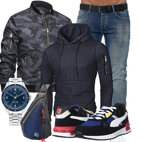 Camouflage Dunkelblau/Dunkelgrün/Blau/Grau/Dunkelgrau NylonJacke/Jacke mit Seitlichem Reißverschluss/FliegerJacke/BomberJacke TACVASEN kombinieren