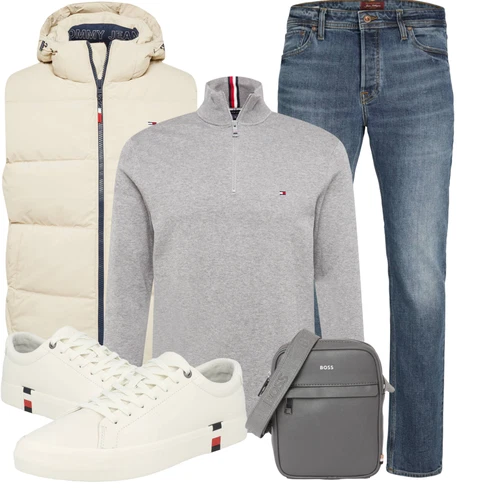 Blau/HellBlau Dad Jeans/Vintage Jeans/Tapered-Jeans/Jeans mit Schlitz/Straight Leg Jean/Regular-Fit Jeans/Mom Jean/Slim Fit Jeans/Winterjacke Jack & Jones kombinieren