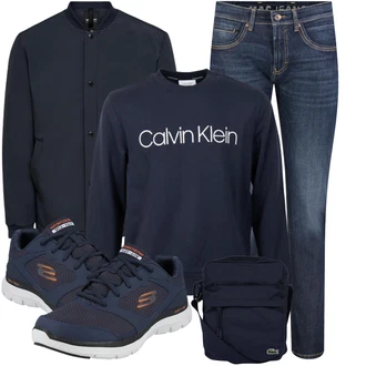 Outfit mit Schwarz Tasche Lacoste "Herbstliches Freizeit Outfit"