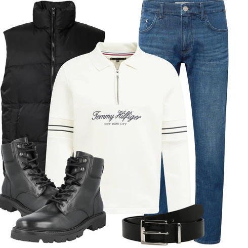 Schwarz Kurze Weste/SteppWeste/IsolationsWeste/DaunenWeste/Puffer Weste DAN FOX APPAREL kombinieren mit Schwarz FrauenGürtel Ohne Schnalle/Klassische Gürtel/LederGürtel/Casual Gürtel/Breiter Gürtel About You