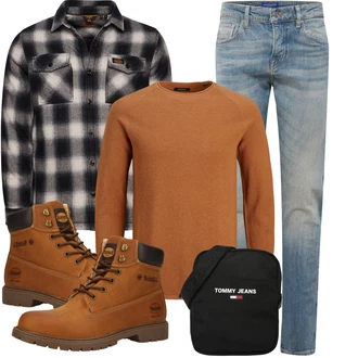 Sommer Outfit mit Hellblau/Blau Biker Jeans/Boyfriend Jean/Dad Jeans/Girlfriend Jeans/Jeans mit Schlitz/Low Rise Jean/Low Waist Jean/Slim Fit Jeans/Straight Leg Jean/Tapered-Jeans/Herren Lederjacke/Vintage Jeans SCOTCH & SODA "Herbstliches Freizeit Outfit"
