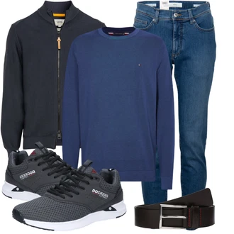 Outfit mit Dunkelbraun/Grau/Braun/Dunkelgrau Frauengürtel Ohne Schnalle/Klassische Gürtel/Ledergürtel/Breiter Gürtel/Casual Gürtel Hugo "Herbstliches Freizeit Outfit"