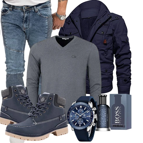 Blau Winter Parka TACVASEN kombinieren
