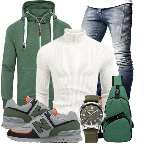 Grün/Dunkelgrün Hoodie Sport Sweatshirt/Ausgefallener Hoodie/Sweatjacke/Strick Hoodie/Kapuzenpullover Yazubi kombinieren