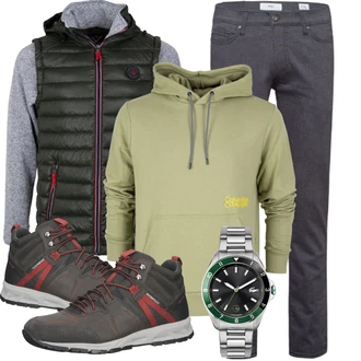 Outfit mit Schwarz Uhr Lacoste "Herbstliches Freizeit Outfit"