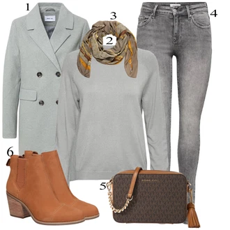 Outfit s Hnědá/Oranžová Chelsea Boty/Kotníková Bota s Podšívkou/Kovbojská kotníková bota/Bota na klínku/Kožená bunda/Letní kotníková kozačka/Westernová Kotníková Bota TOMS "Podzimní Outfit"
