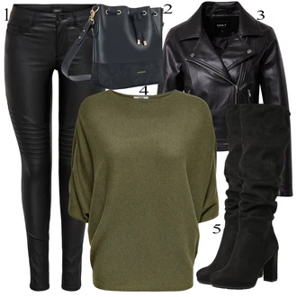 Outfit s Zelená Móda Pro Plnoštíhlou/Svetrové Šaty JdY "Podzimní Outfit"