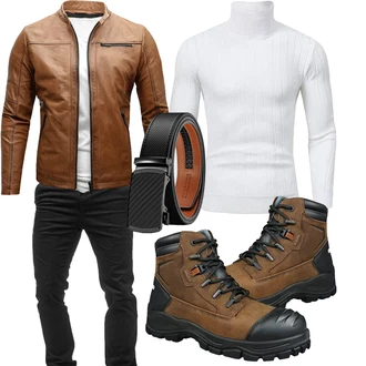 Elegant Outfit mit Schwarz/Khaki BügelfaltenHose/StoffHose/CordHose/Jogger Hose/SportHose/Boyfriend Hose/SamtHose BIBOKAOKE "Modischer Look für den Herbst"Look: Casual, Classic, Vintage, Goa, Outdoor, Rad, Business, Bib, Coole, Smart Casual, Techno, Moderne, Hip Hop, Nahtlos, Schön, Elegant