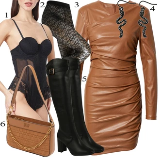 outfit mit Črna Čipkasti bodi HUNKEMÖLLER "Oblačila za jesen"