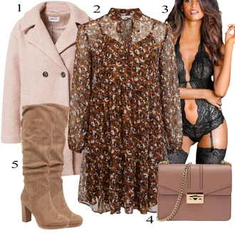 Prazničen outfit mit Rdeča Velika velikost Obleka Velike velikosti Vila "Zimska oblačila"Look: Prazničen