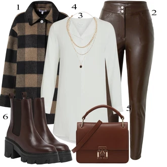 Elegantní Outfit s Šedá/Bílá/Fialová/Krémová Tunikové Tričko/Elegantní Tunika/Klasická tunika/Dlouhá Halenka Vila "Ležérní Outfits"Look: Styl, Babydoll, Kancelář, Příliš oblečený, Nadrozměrné, Univerzitní, Elegantní
